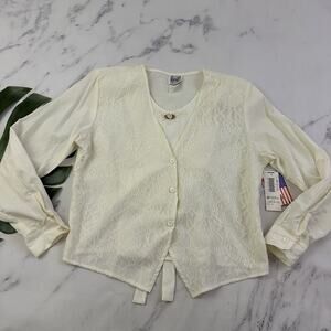Tap Co Womens Vintage 90s Lace Front Top Size M New White Layered Cottage